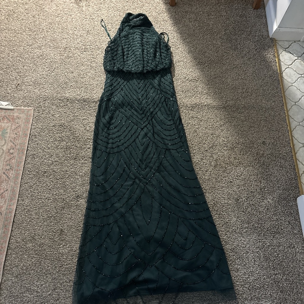 Adrianna Pappel Elegant Bridemaid Green Evening Gown